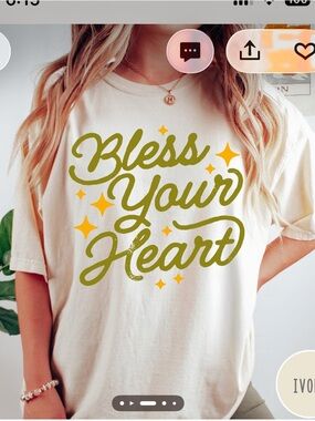 Bless Your Heart Southern graphic  tee medium